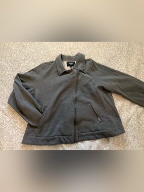 Torrid size 3 Fleece Moto Jacket Dark Gray Asymmetrical Zip Women's 3XL Jacket
